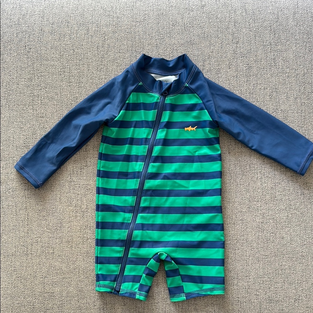 Carters Striped Green and Blue Swimsuit